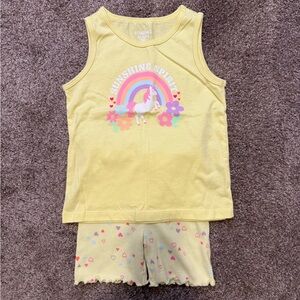 🌼5/$10🌼Yellow Unicorn Shorts Set 4t